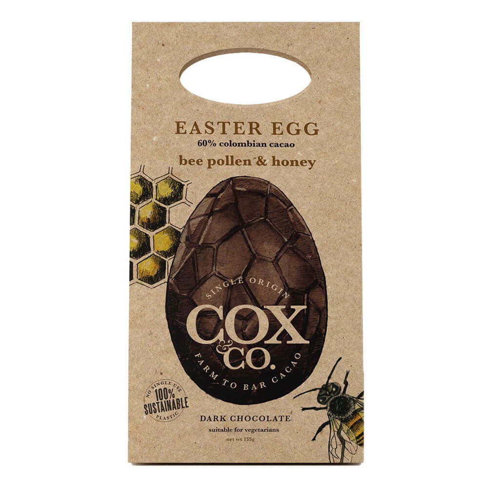 Cox&Co 60% Bee Pollen & Honey Dark Chocolate Egg